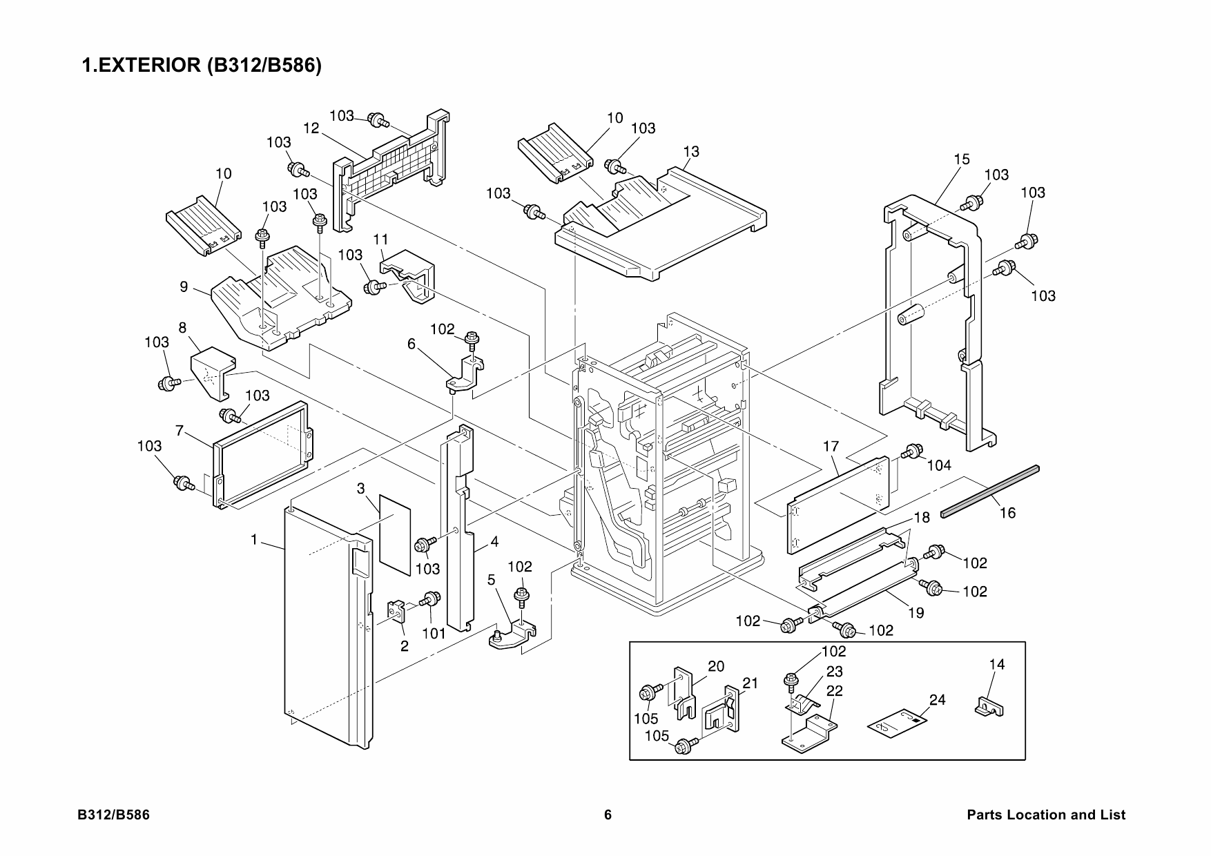 RICOH Options B312 B586 3000-SHEET-FINISHER-SR740-SR870 Parts Catalog PDF download-3